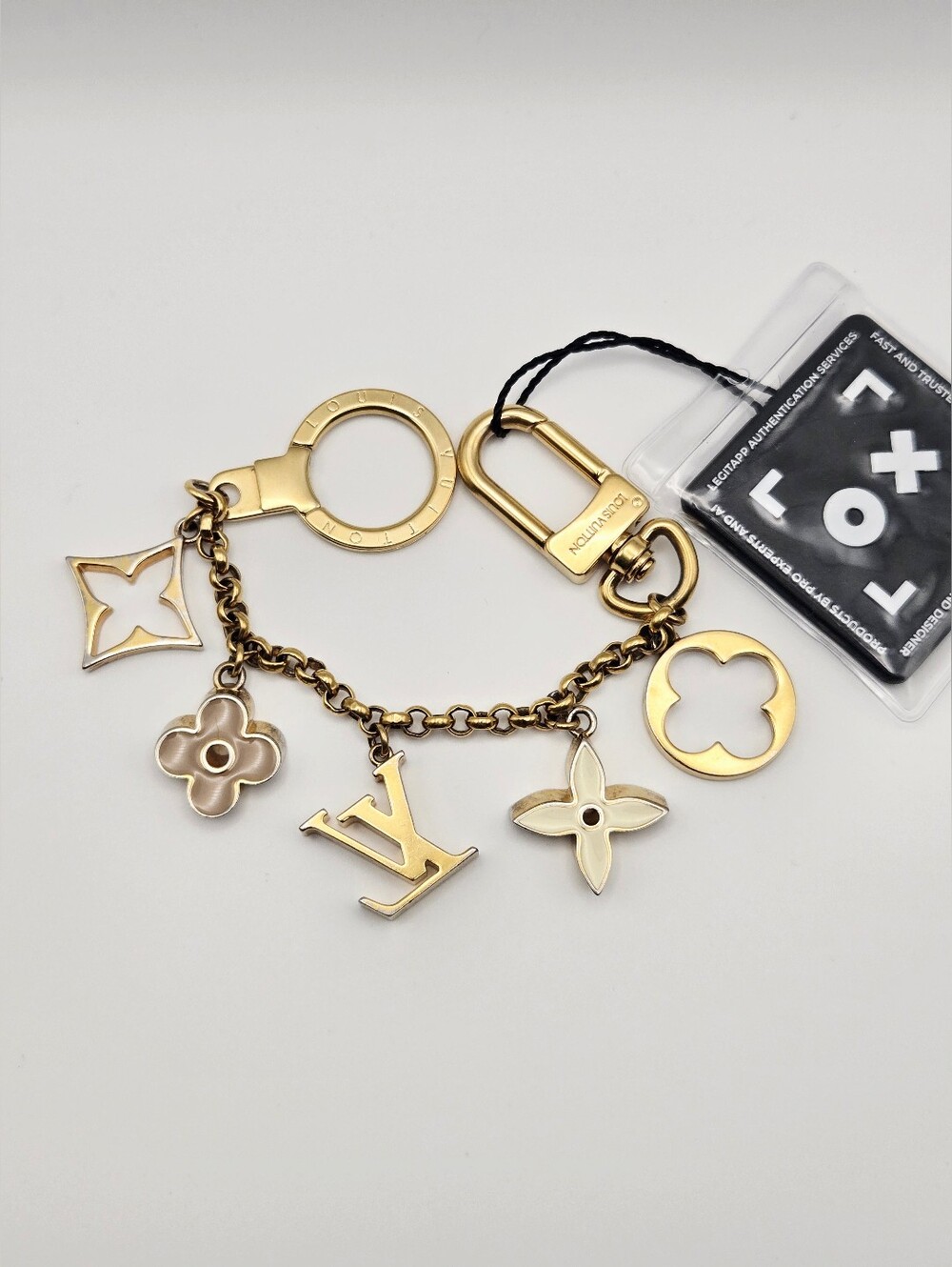 Louis Vuitton Gold-Tone Monogram Charm Keychain